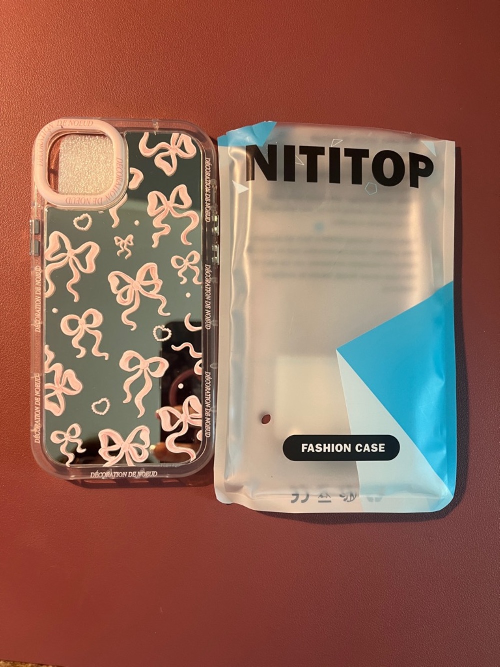 💁‍♀️👧Clear Phone Case with Pink Bow Pattern by